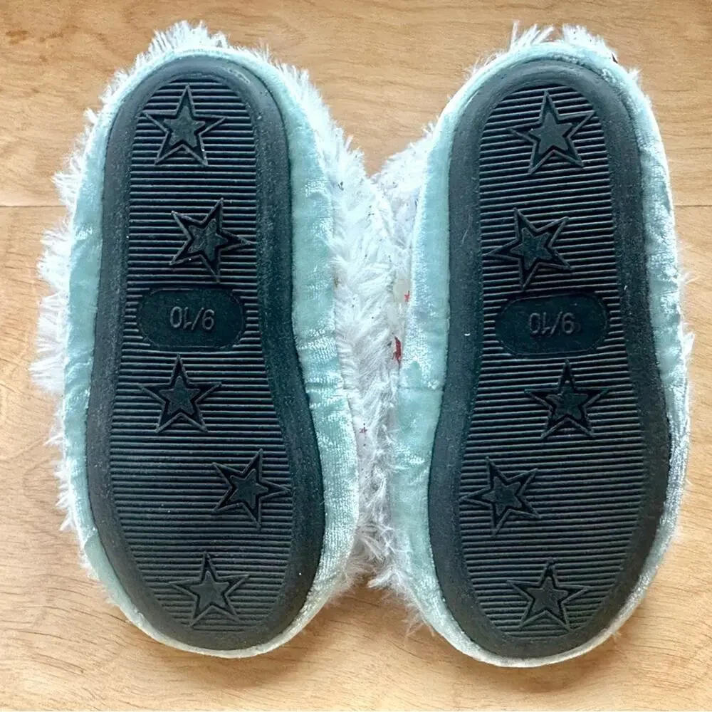 Dearfoams Toddler Slipper Boots Size S 9-10 White Faux Fur Star Cozy